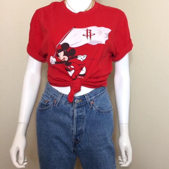 Disney Tee Shirt Mickey Mouse Fanatics NBA Rockets - Picture 2 of 8